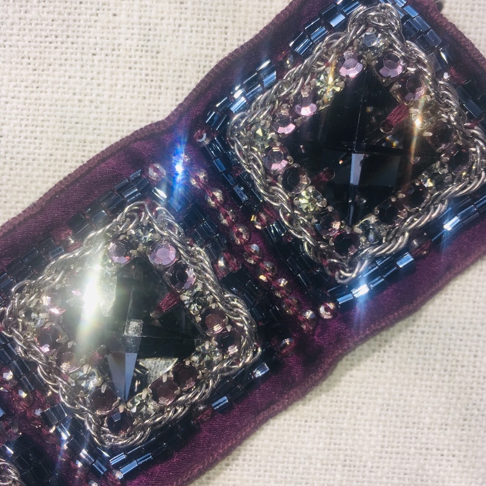 Stella & Dot🦄~ULTRARARE~Nadia Embroidered Cuff Bracelet - Picture 4 of 7